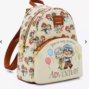 Loungefly Disney Pixar Up Greatest Adventure Mini Backpack - Cream and Brown